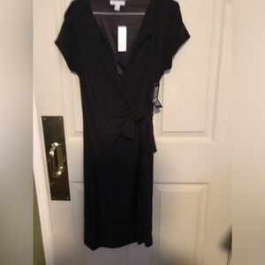 Elegant Black Faux Wrap Dress by NY & Co NWT size M